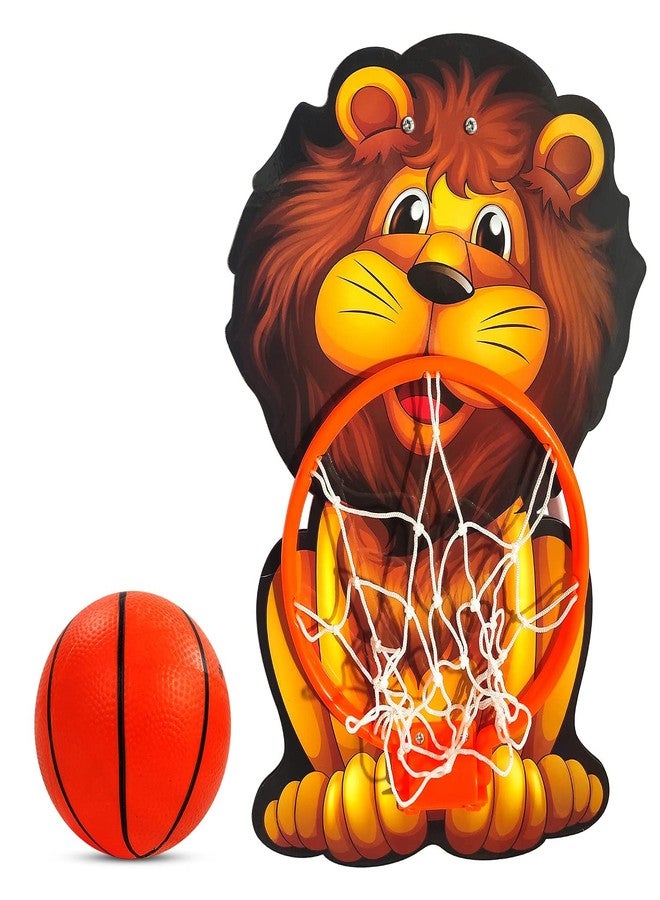 Fancy Agents Basket Ball for Kids for Boys/Girls| Lion Design Basketball| Basketball Portable Set with Hanging Board, Ring Net for Indoor and Outdoor Games| Birthday & Return Gift Set Standard - Image 5